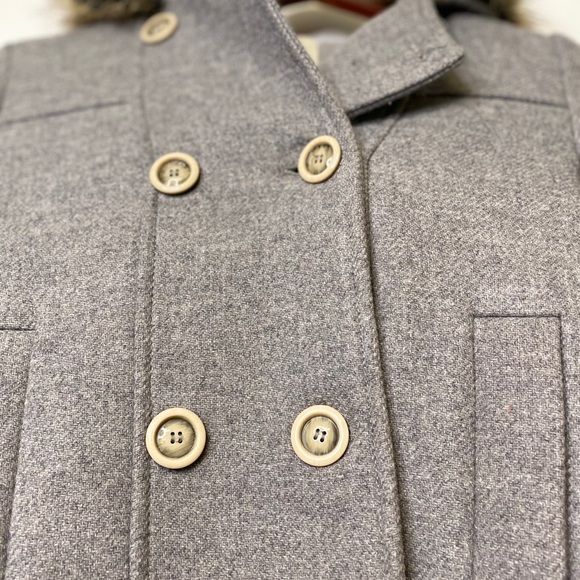 Zara kids gray coat with faux fur trimmed~… - Picture 7 of 10